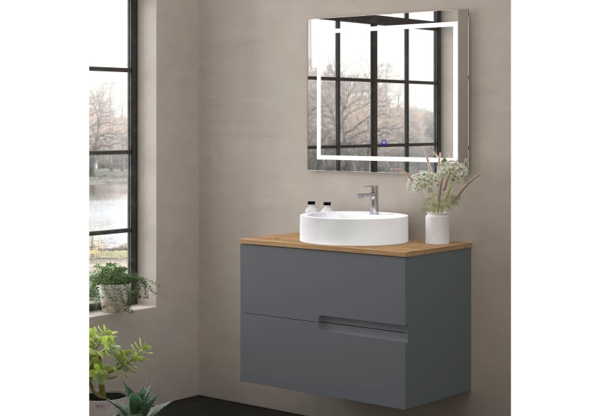 Meuble de salle de bains avec plan de toilette en bois Lia Bruntec Couleurs principal 5
