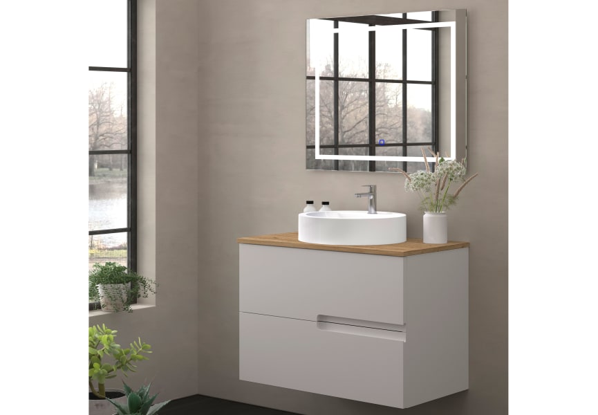 Meuble de salle de bains avec plan de toilette en bois Lia Bruntec Couleurs principal 1
