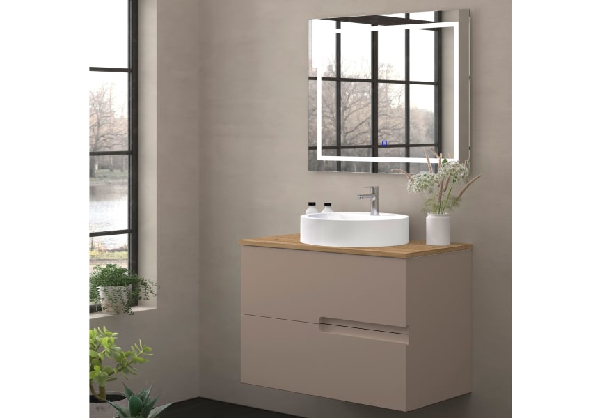 Meuble de salle de bains avec plan de toilette en bois Lia Bruntec Couleurs principal 4