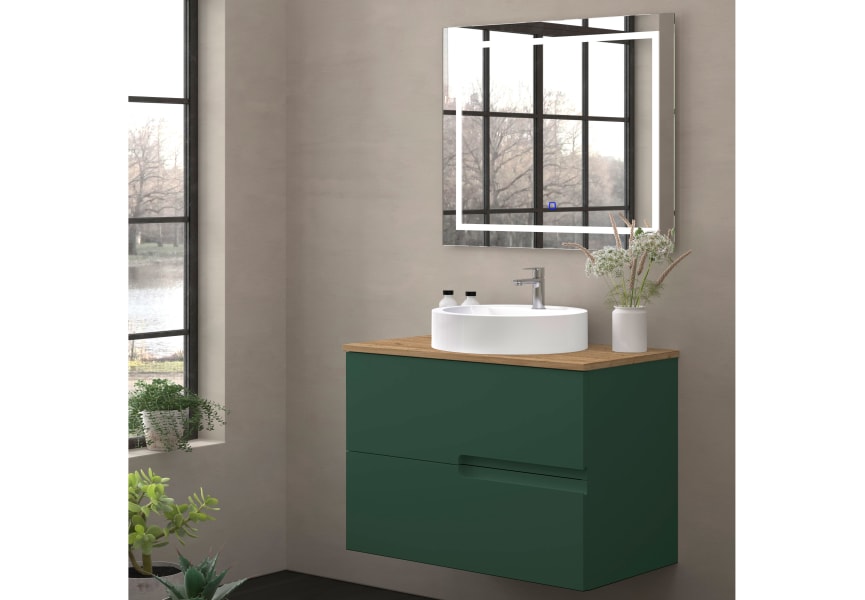 Meuble de salle de bains avec plan de toilette en bois Lia Bruntec Couleurs principal 6