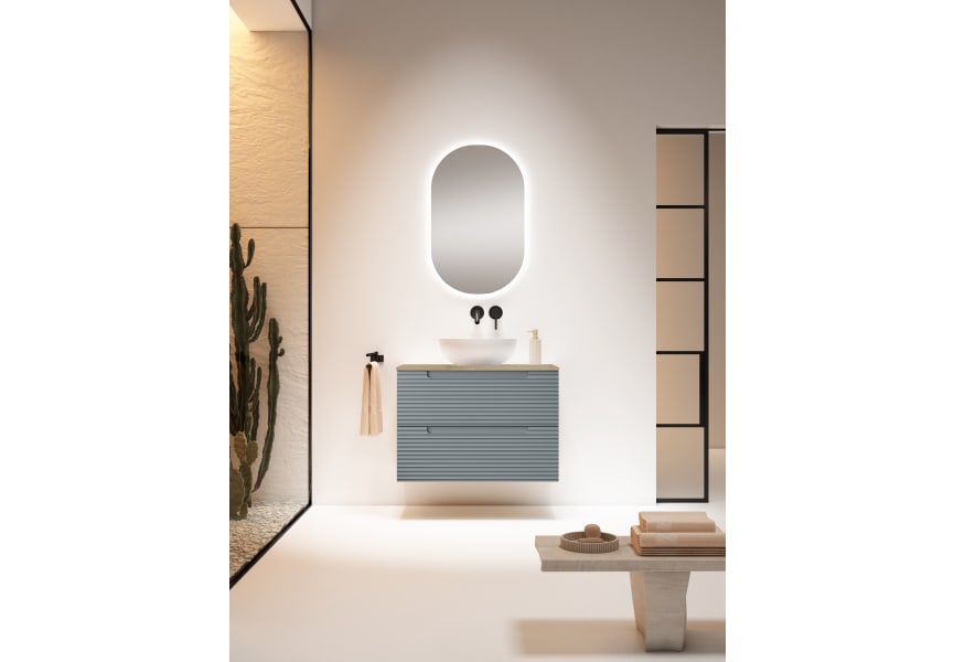 Meuble de salle de bains avec plan de toilette hydrofuge Chêne Costa Kyoto Visobath principal 1