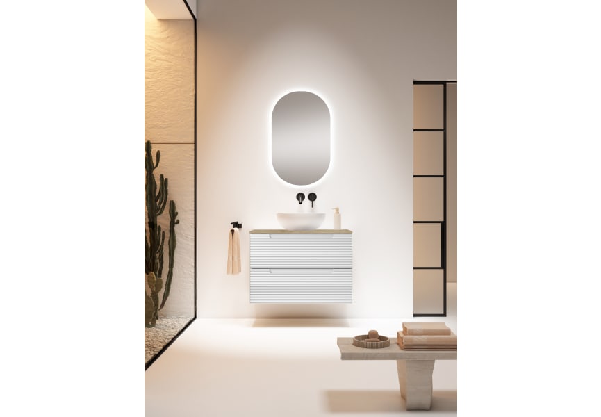 Meuble de salle de bains avec plan de toilette hydrofuge Chêne Costa Kyoto Visobath principal 0