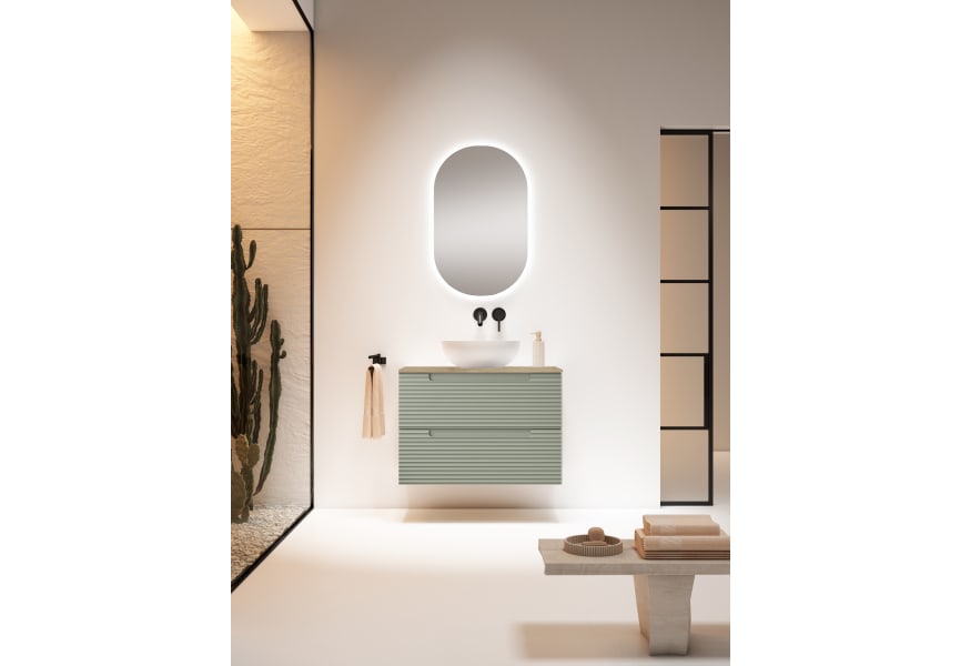 Meuble de salle de bains avec plan de toilette hydrofuge Chêne Costa Kyoto Visobath principal 4