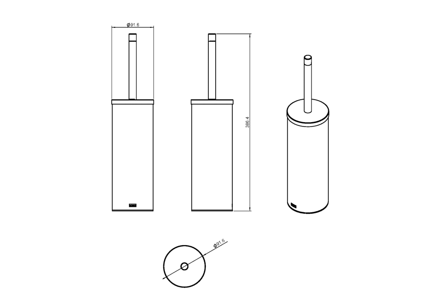 Porte-brosse de toilette Logic Cosmic croquis 4