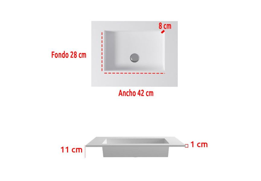 Lavabo suspendu Miami Bruntec croquis 1