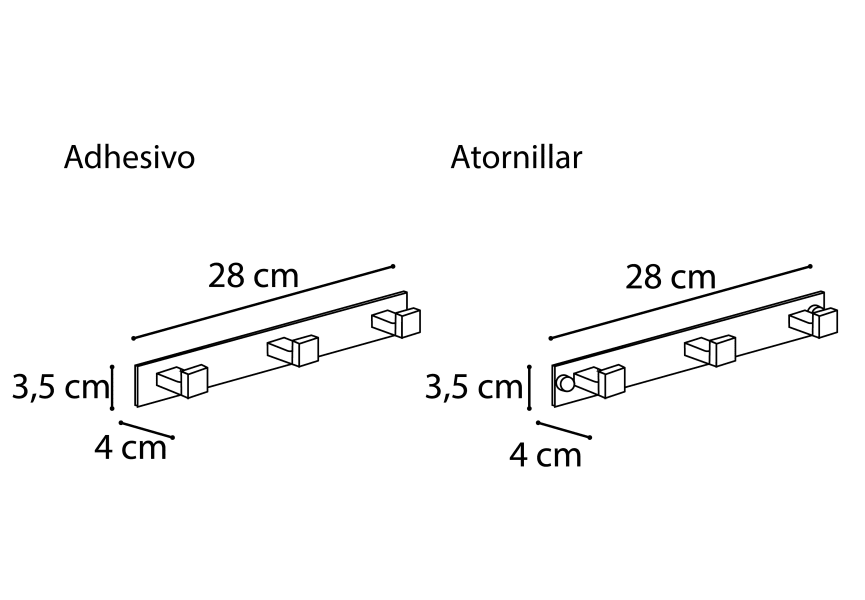 Cintre triple pour salle de bains 609 Mediterránea de Baño croquis 2