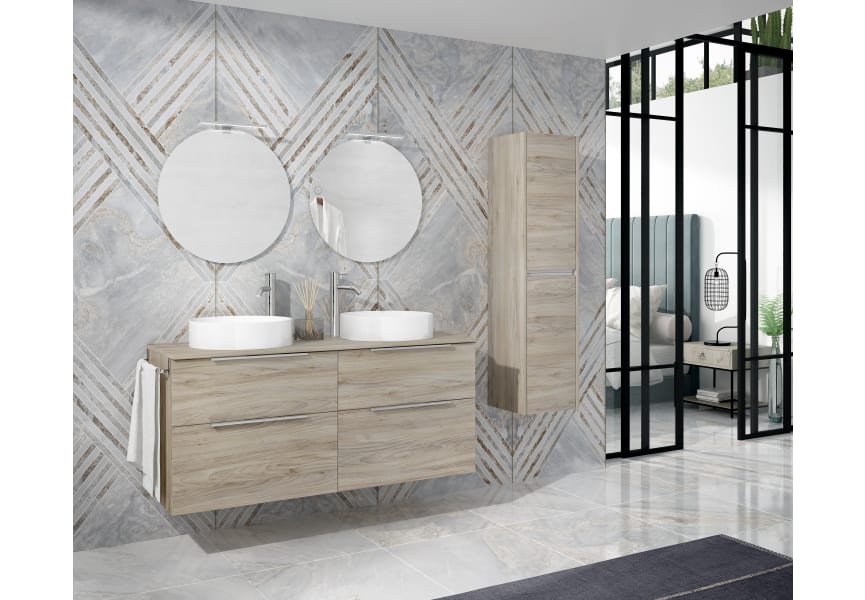 Meuble de salle de bains avec plan de toilette en bois Galsaky Coycama principal 1