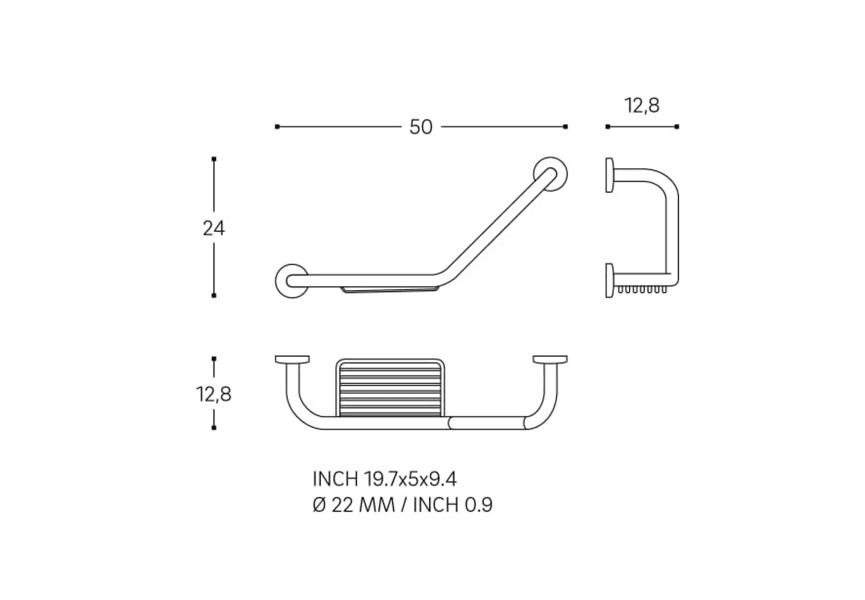 Poignée de salle de bains Architect Cosmic croquis 5