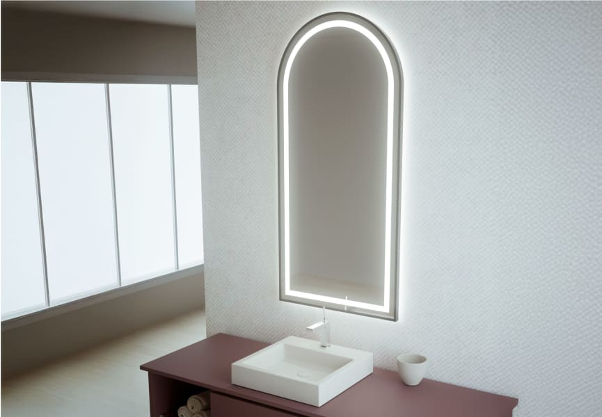 Miroir de salle de bain avec éclairage LED Camelot de Bruntec environnement 4