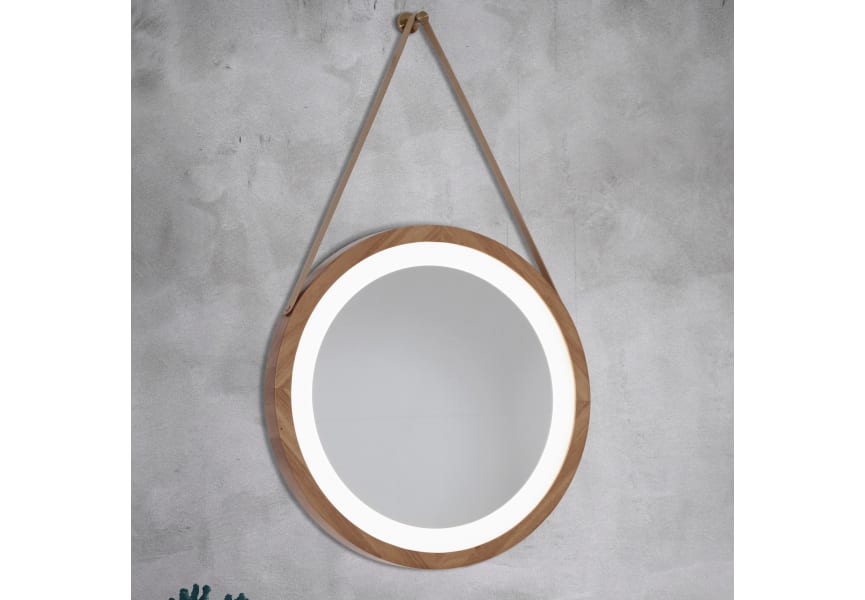 Miroir de salle de bain en avec éclairage LED Bamboo Bruntec principal 0