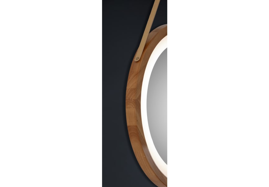 Miroir de salle de bain en avec éclairage LED Bamboo Bruntec détail 3