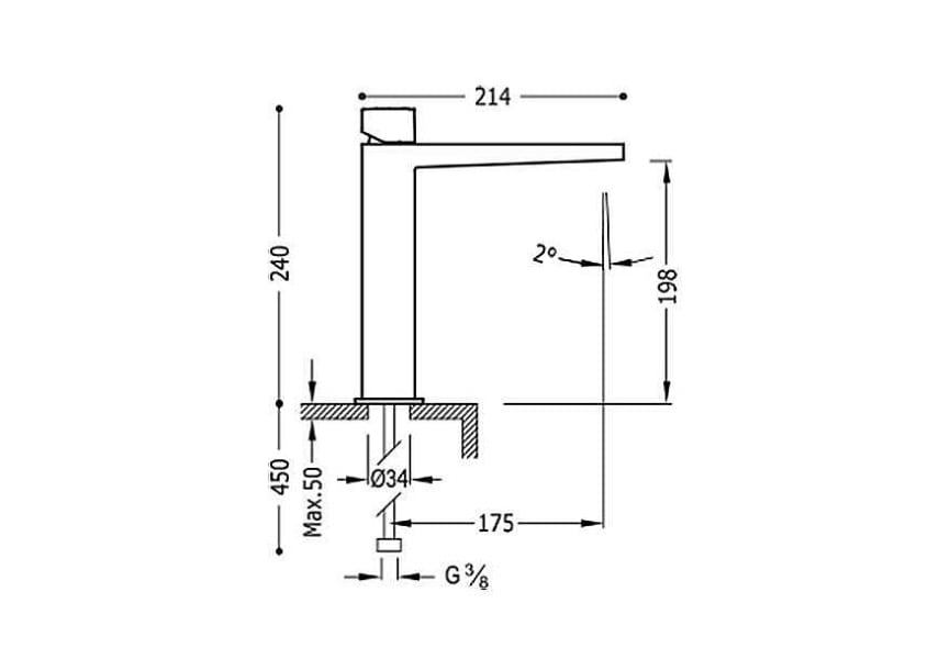 Robinet de lavabo Slim Exclusive Tres croquis 1