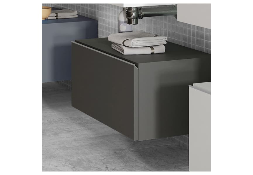 Ensemble de meubles de salle de bains avec lavabo Solid et meuble à tiroirs Nomad Visobath détail 4