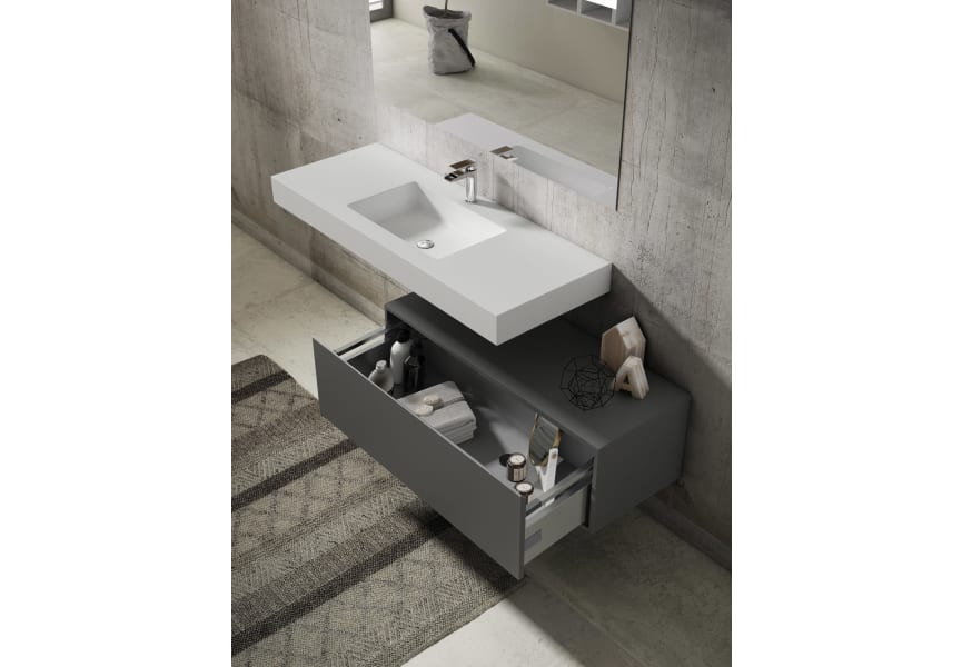 Ensemble de meubles de salle de bains avec lavabo Solid et meuble à tiroirs Nomad Visobath détail 1