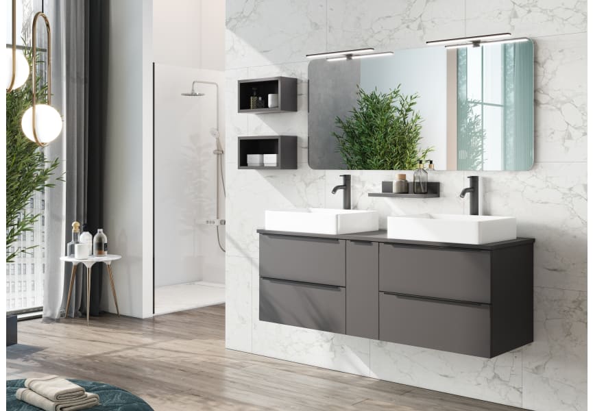 Coycama Landes meuble de salle de bain en bois avec plan de toilette en bois principal 0