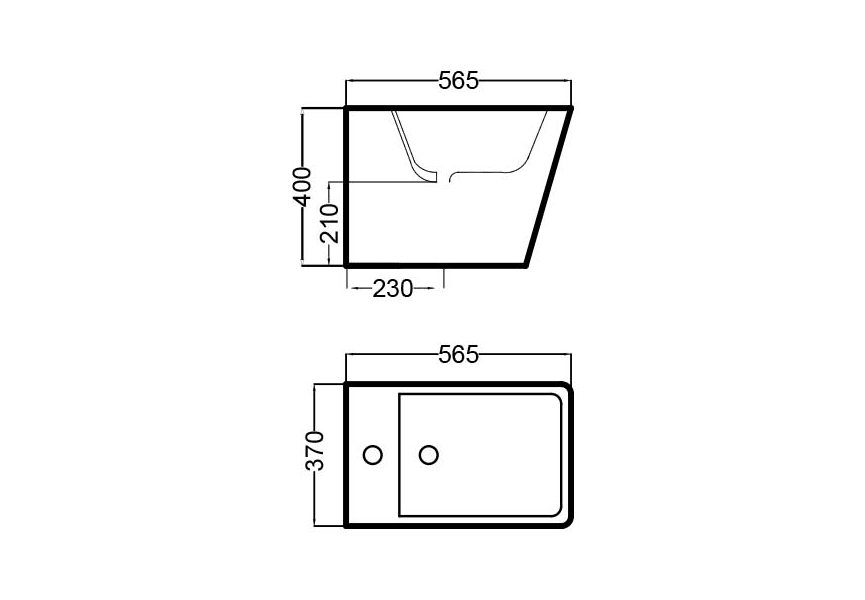 Pack WC + bidet Square Bruntec croquis 7