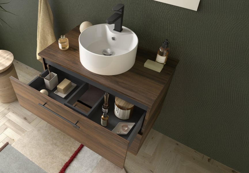 Meuble de salle de bains avec plan de toilette Silane Salgar détail 6