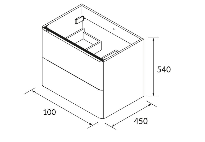 Meuble de salle de bains avec plan de toilette Silane Salgar croquis 8