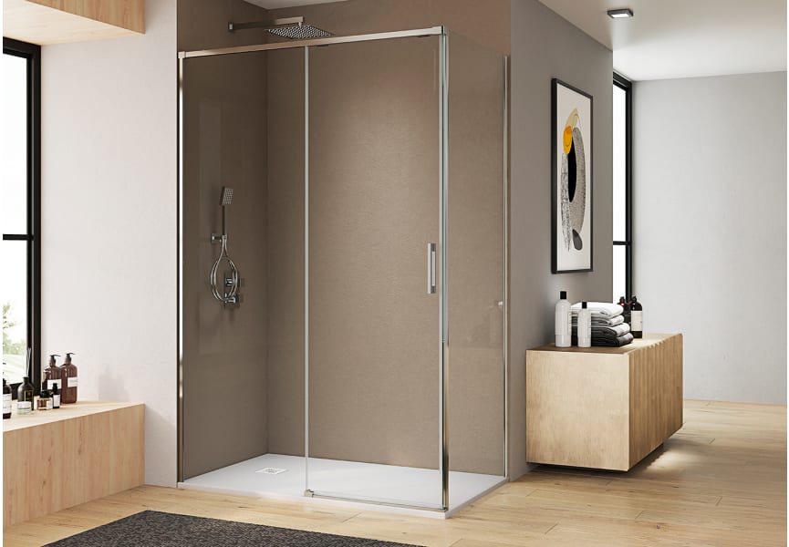 Paroi de douche angulaire coulissante sur mesure Aria Bruntec principal 0
