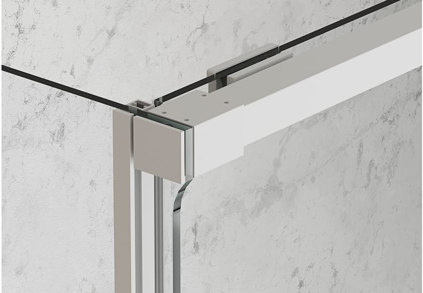 Paroi de douche angulaire coulissante sur mesure Aria Bruntec détail 11
