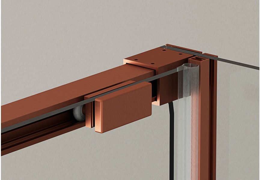Paroi de douche angulaire coulissante sur mesure Aria Bruntec détail 9