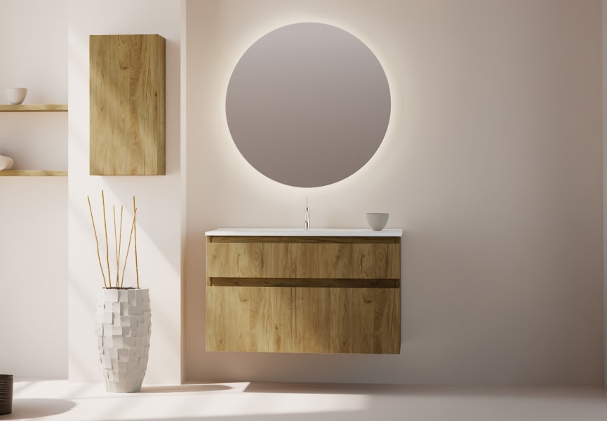 Ensemble de meuble de salle de bain en bois massif Alpes 17 Bruntec principal 0