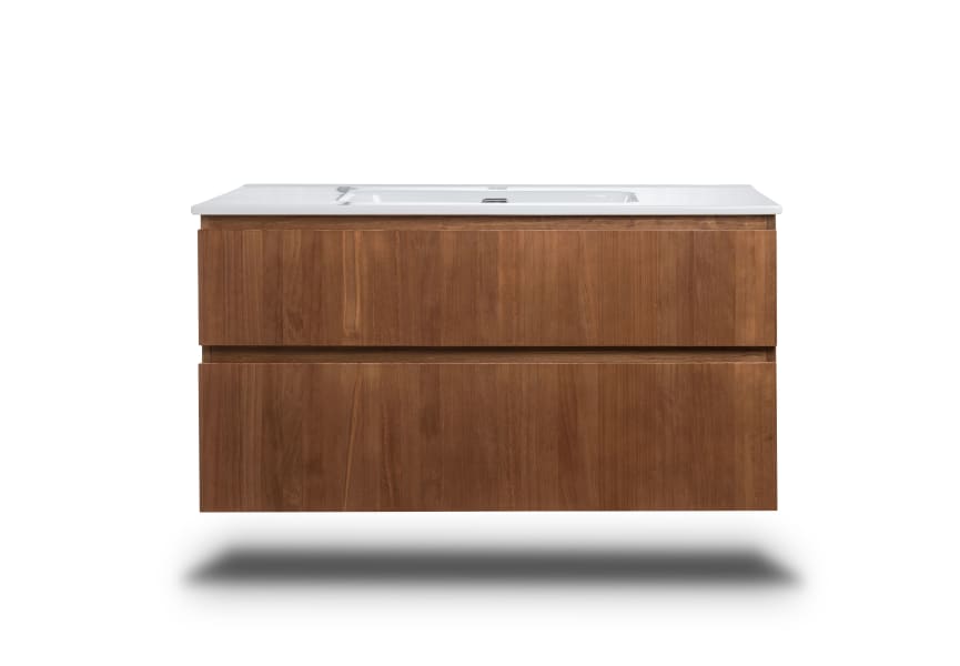 Ensemble de meuble de salle de bains en bois massif Alpes 17 Bruntec détail 3