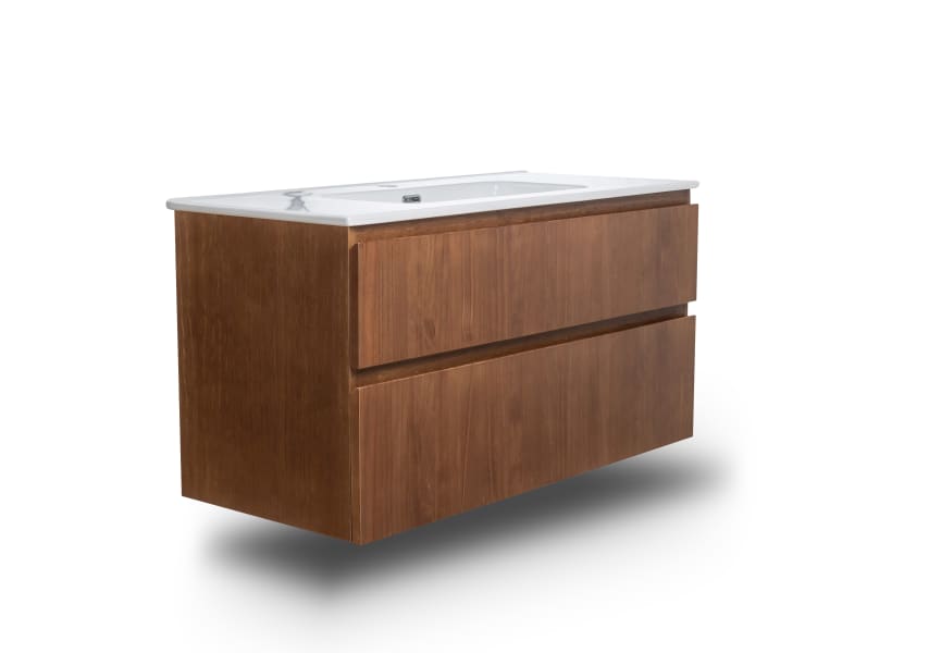 Ensemble de meuble de salle de bains en bois massif Alpes 17 Bruntec détail 2