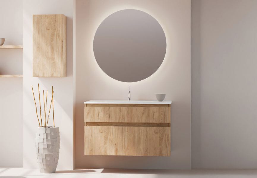 Ensemble de meuble de salle de bains en bois massif Alpes 17 Bruntec principal 1