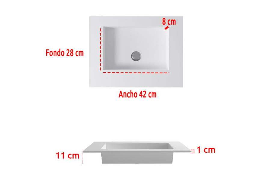 Lavabo suspendu Bruntec Miami croquis 1