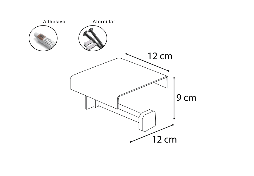 Porte-rouleau de papier hygiénique Link/Top Mediterránea de baño croquis 2