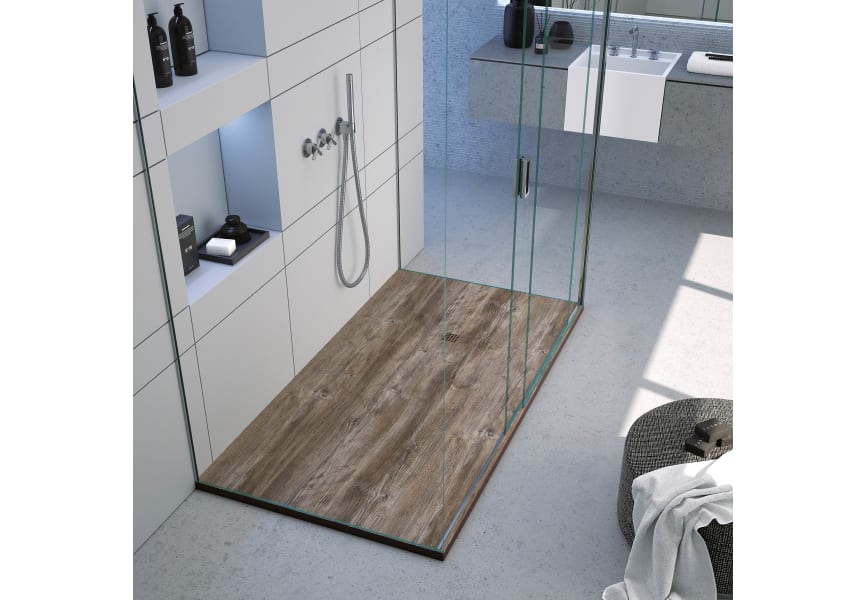 Receveurs de douche en résine décorés Stone 3D effet Bois Bruntec principal 6