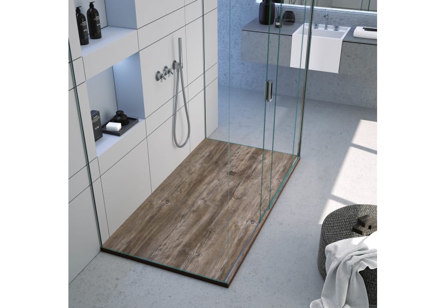 Receveurs de douche en résine décorés Stone 3D Madera Bruntec principal 6