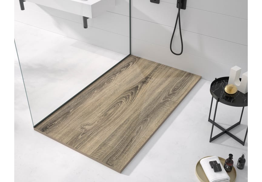 Receveurs de douche en résine décorés Stone 3D Madera Bruntec principal 2