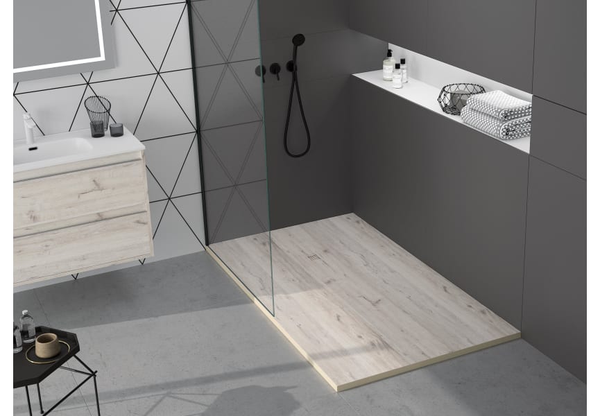 Receveurs de douche en résine décorés Stone 3D Madera Bruntec principal 5