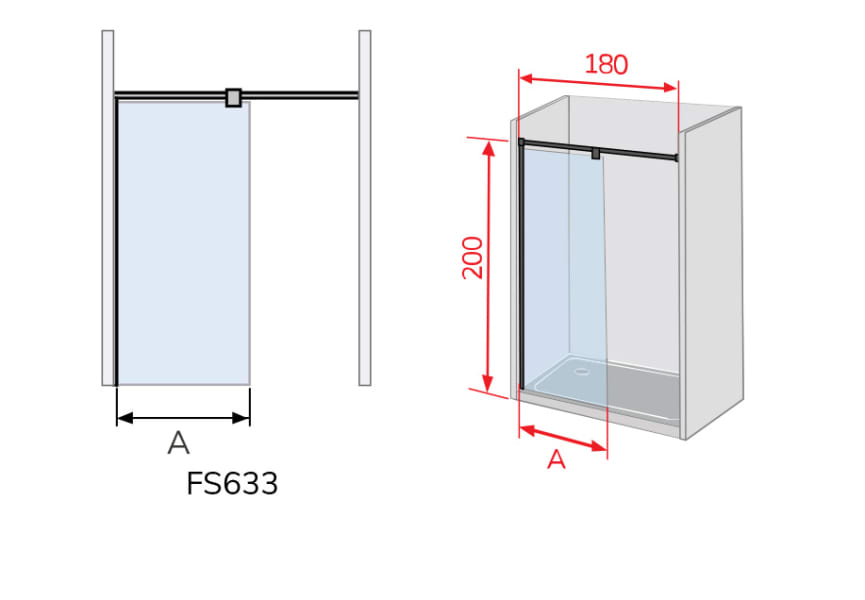 Paroi de douche Fresh Salomon Kassandra (FS633) croquis 4