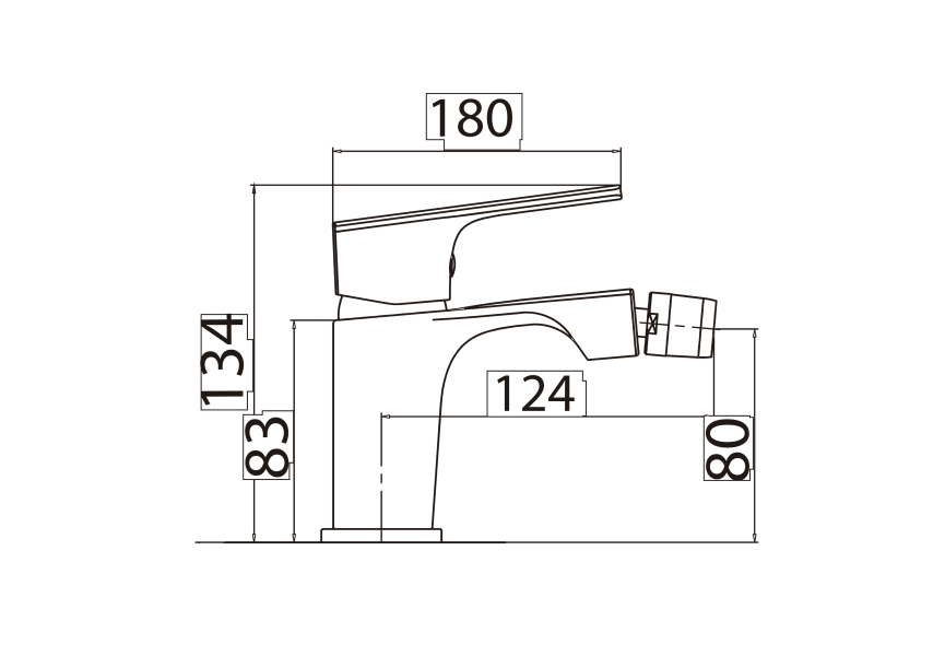 mitigeur de bidet Bali Imex croquis 1