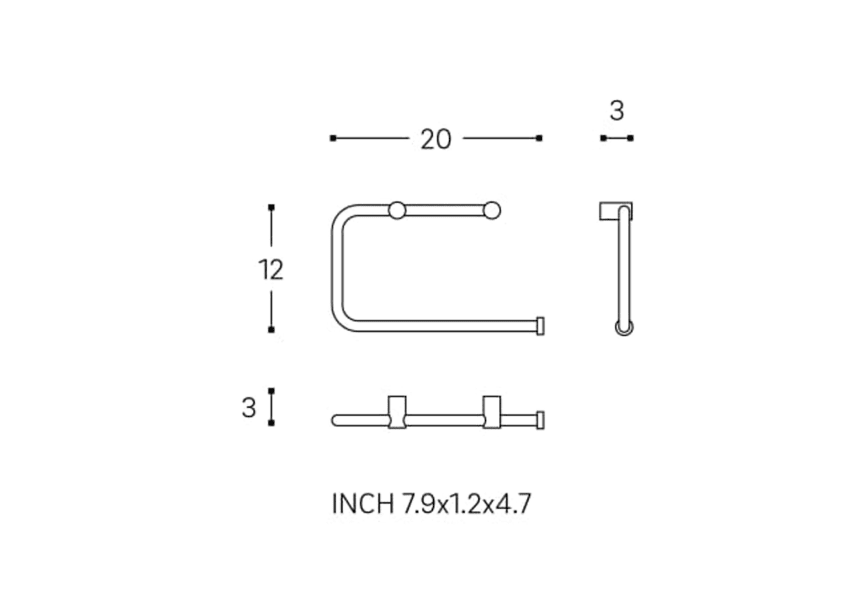 Porte-serviettes pivotant Logic Cosmic croquis 6