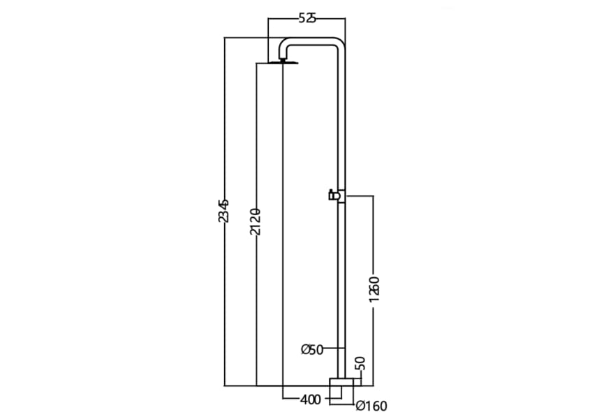 Imex Oregon Robinet de douche extérieur croquis 6