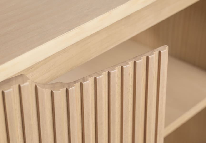 Meuble de salle de bains avec plan de toilette en bois massif Alpes 15 Bruntec détail 6