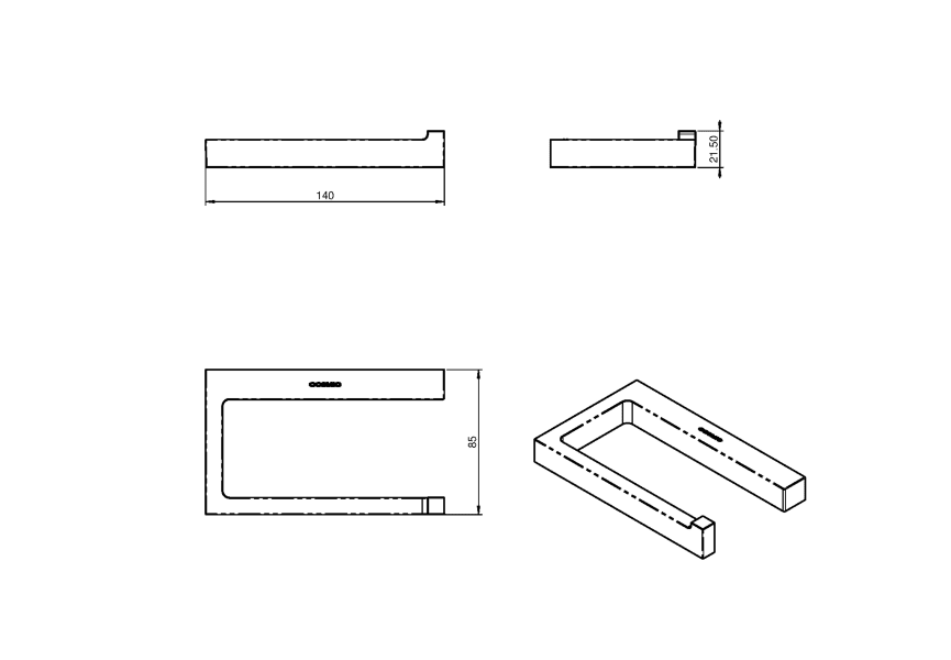 Porte-rouleau de toilette The Grid Cosmic croquis 8