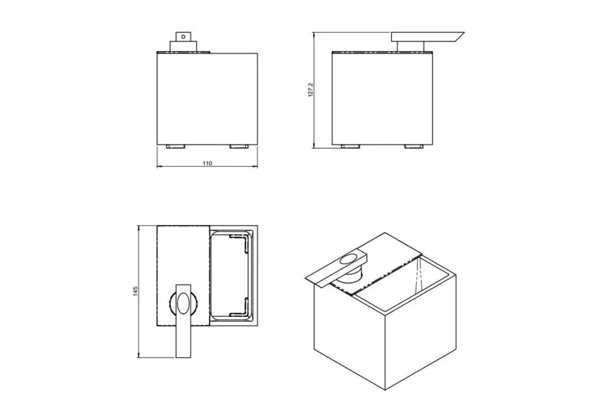 Le distributeur de savon et porte-brosse à dents The Grid Cosmic croquis 8
