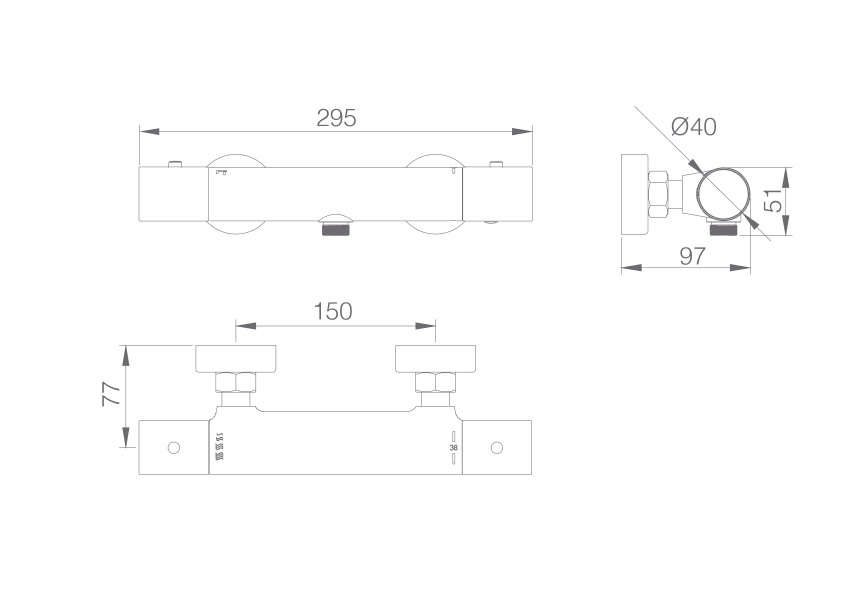 Robinet de douche Imex Monza croquis 15