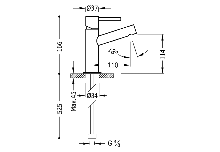 Robinet de lavabo Max Tres croquis 1