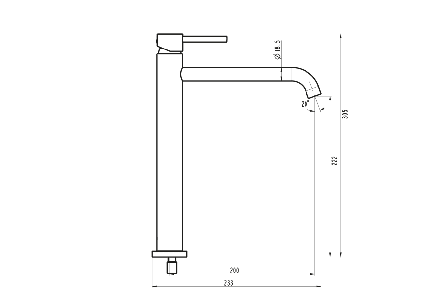 Robinet de lavabo Sirio GME croquis 9