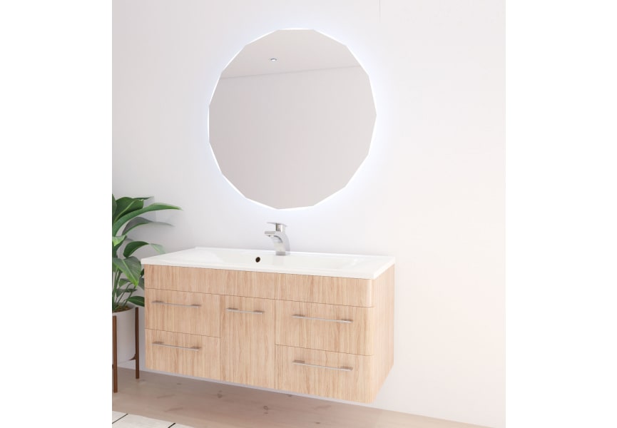 Miroir de salle de bains avec éclairage LED Circis Bruntec principal 1