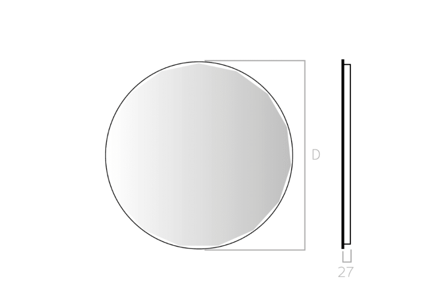 Miroir de salle de bains avec éclairage LED Circis Bruntec croquis 3