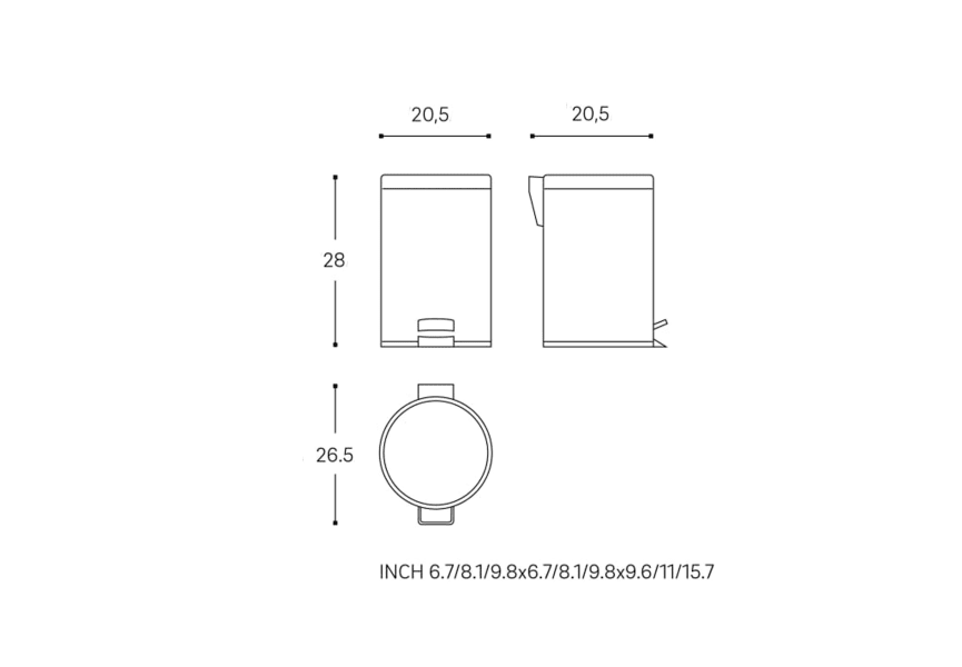 Architect Cosmic Bathroom Litter Bin croquis 4