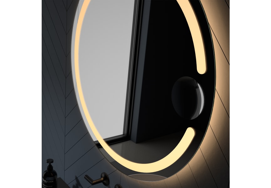 Miroir de salle de bains avec éclairage LED Mill Eurobath détail 1