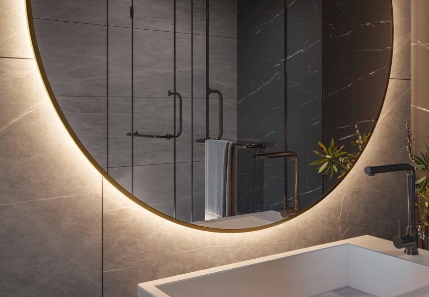 Miroir de salle de bains avec éclairage LED Milan Bruntec détail 5